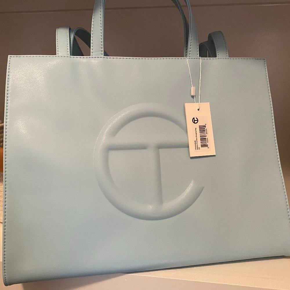 NWT Telfar Medium Shopping Bag, Pool Blue
